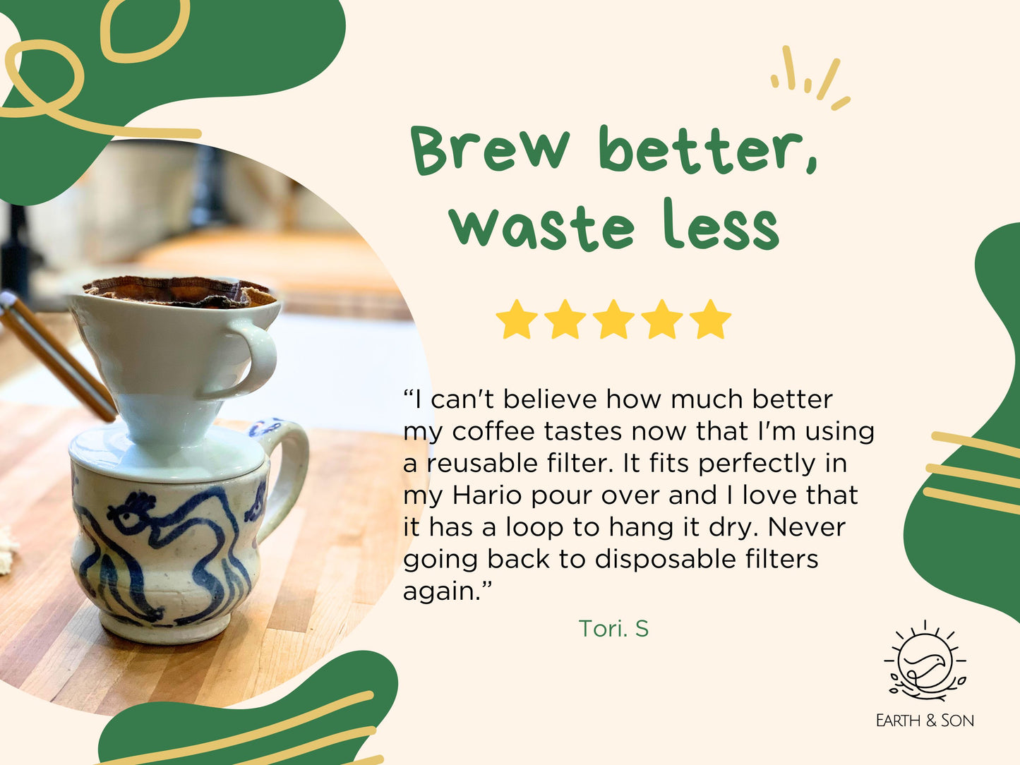 Organic Cotton Coffee Filter #2 for Hario V60