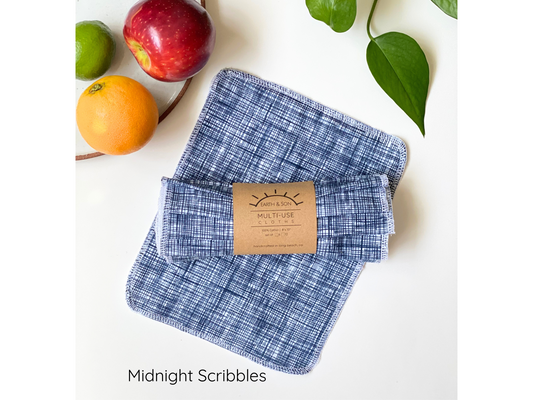 Multi-Use Cloths- Midnight Scribbles